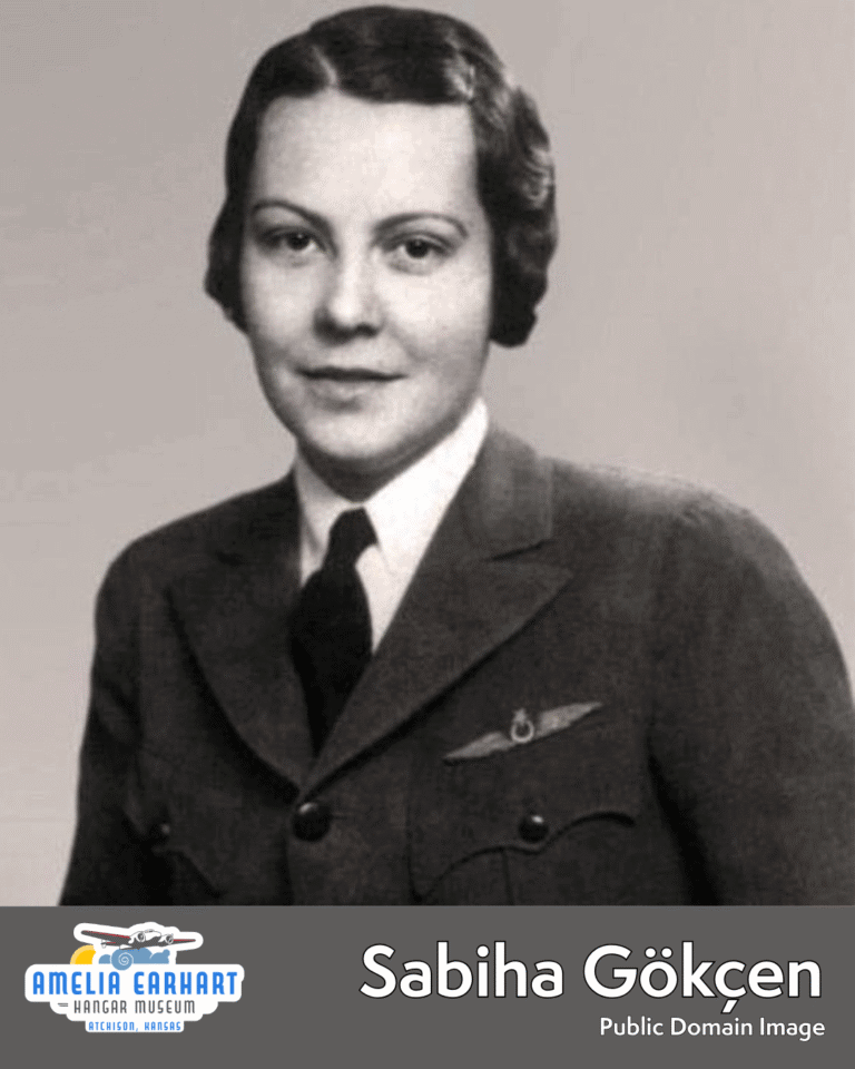 Sabiha Gokcen portrait, in military uniform