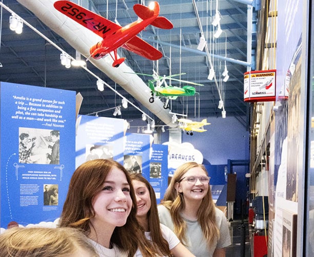 Teenager Girls At Amelia Earhart Museum