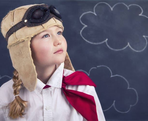 Young Girl With Aviator Goggles And Hat
