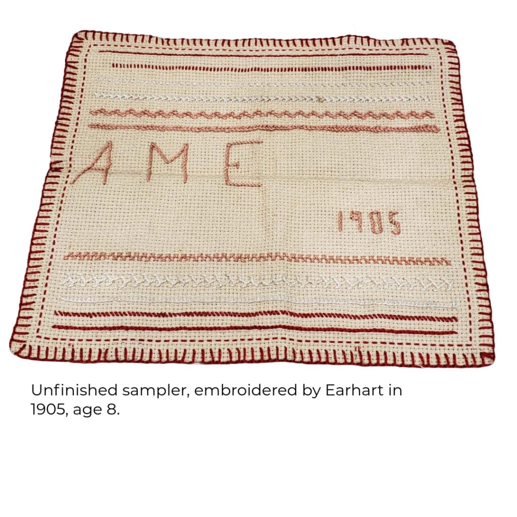 Sampler done by Amelia Earhart at age 8, 1905